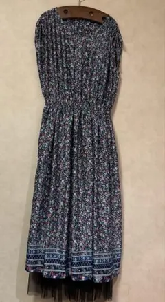 最終値下 組曲 ロングワンピース 小花柄 袖リボン