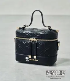 ミッシュマッシュ PEANUTRデザインバニティ★ショルダーバッグ ブラック