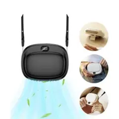 扇風機 ベルトファン ハンディファン 首掛け 卓上 充電式 静音 ブラック