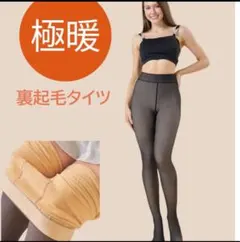 暖裏起毛タイツ 透け感美脚 冬用ブラック ストッキング風