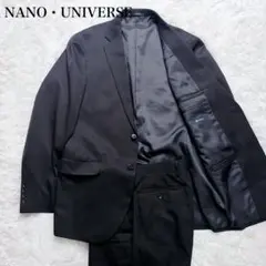 【美品】ナノユニバース セットアップ スーツ チェック ブラック M