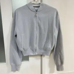 ZARAグレー ラメ入り ジップアップジャケット