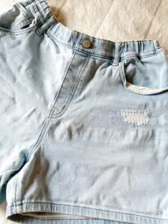 ユニクロキッズライトブルーデニムショートパンツ１６０