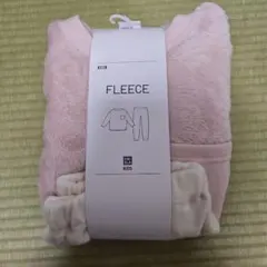 UNIQLO KIDS フリースパジャマセット 150　上下セット　ピンク/白