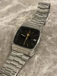 【希少】SEIKO 5 セイコー5 ジャンク 針外れ ブラック文字盤 腕時計のサムネイル