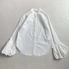 美品 CLANE 2,6万 バルーンスリーブ ブラウス ホワイト クラネ