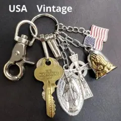 K813　じゃらじゃら感がたまらない！真鍮ブラスキーホルダー アメカジ古着