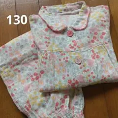 コンビミニ　ガーゼパジャマ　長袖　130cm　綿100%　うさぎ•小花柄