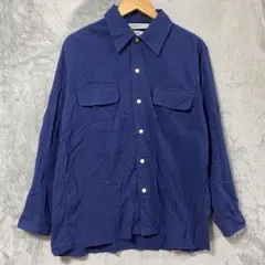 【L2222】BIGJOHN レトロフラップシャツ サイズM ブルー