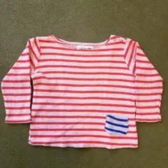 赤と白のボーダー 長袖カットソー