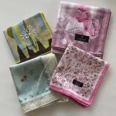 新品、未使用レディースハンカチブランド4枚まとめ売り。