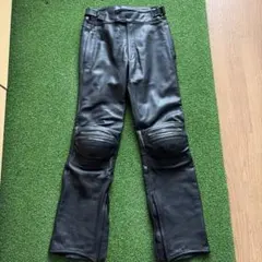 美品】RS タイチ レザー ライディングパンツ ロゴ LL ワイド ブラック