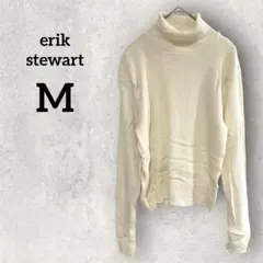 erik stewart 【M】アイボリー リブ編み タートルネックニット