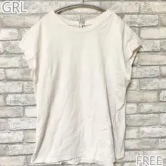 GRL バックリボンフレンチスリーブラウンドヘムTシャツ[sr16]