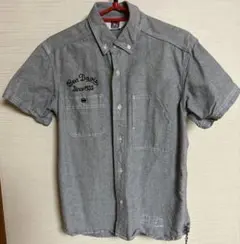 Ben Davis 半袖シャツ グレー　刺繍シャツ　着用1回　コットン100%