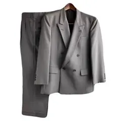 JUSTO-H ダブルジャケット スーツ セットアップイタリア製 生地 グレー系