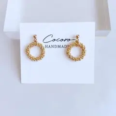 【107】つぶつぶリング小　シンプル　イヤリング　ピアス　ハンドメイド