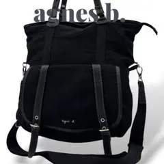 agnes b アニエスベー トートバッグショルダーバッグ 2way ブラック