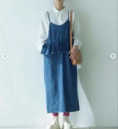 サマンサモスモスブルー ☆ペプラムキャミワンピース　デニムサロペットスカート