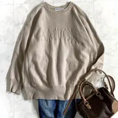 美品 ◇ AMERICANA アメリカーナ ロゴスウェット ブルーグリーン 