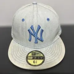 ニューエラ 59FIFTY ヤンキース キャップ デニム 水色 53cm