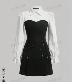 SHEIN シャツドレス 黒と白