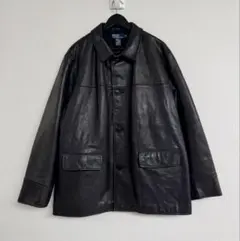 超スペシャル 90s ポロ ラルフローレン レザー カーコート L ブラック 黒