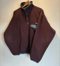 patagonia スナップT フリース M ブラウン?xブルー パタゴニア