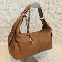 〇美品〇TOD'S ホーボー レザー ショルダーバッグ ブラウンのサムネイル