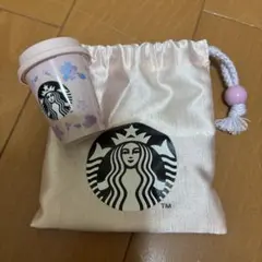 スターバックス 花柄カップと巾着袋