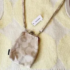 marimekko ウニッコ がま口ショルダーバッグ シルバー - メルカリ