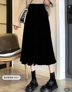 ウエストゴム入りプリーツAラインスカート