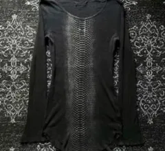 グランジ y2k 平成 蛇柄 長袖Tシャツ V系 お兄系 パンク系 L