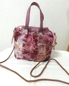 LIBERTY　巾着口ミニバッグ　ハンドメイド