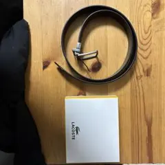 LACOSTE ブラックレザーベルト