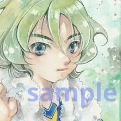 ＊手描きイラスト＊　小色紙　透明水彩画 アナログ　原画　月影蓮　イナイレV