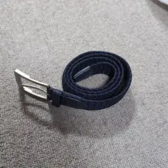 ネイビーとブラックの編み込みベルト