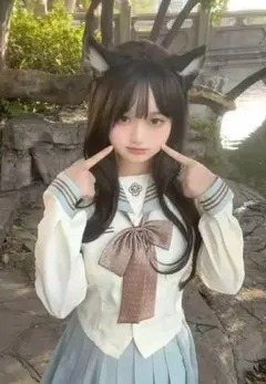 スーパーダンガンロンパ2 七海千秋 コスプレ衣装フルセット モノミ付き
