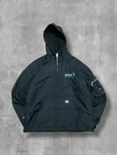 【CAT】キャタピラー希少ワークジャケットアウターフーディー刺繍ロゴブラック黒