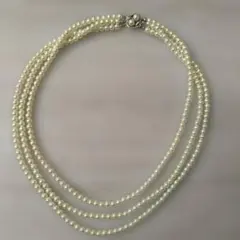3連 フェイクパール ネックレス 1960年代