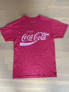 コカコーラ Coca-Cola ロゴTシャツ 杢レッド かすれプリント メキ製