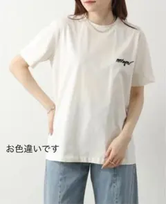 【MSGM】スクリプトロゴ刺繍 コットンクルーネックTシャツ　イタリア製のサムネイル