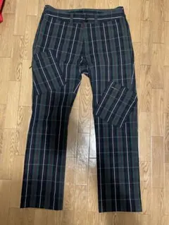 【新品・未使用品】【タグ付き】アニエスベーオム　チェック柄パンツ agnes b. - アニエスベー 20年 タグ付き ワイドパンツ チェック