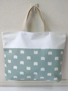 レッスンバッグ　入園入学　通園バッグ　絵本袋　お稽古袋　ねこシルエット柄　動物柄