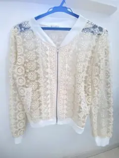 axes femme アイボリー レース ジャケット