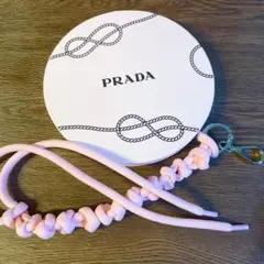 【新品未使用】プラダ PRADA 紐ストラップ キーホルダー ピンク