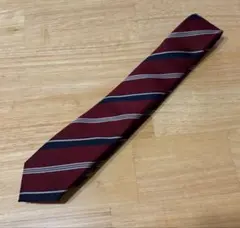 【極美品】EAST BOY バーガンディ ストライプ ネクタイ