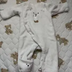 くまさん もこもこ カバーオール ロンパース 60cm