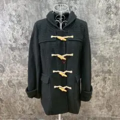 ✨ソリデル✨しまむら♡ダッフルコート♡フード付き♡着回し抜群♡ブラック(LL)