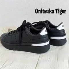 極美品 オニツカタイガー LAWNSHIP PF 厚底スニーカー 黒 23.5のサムネイル